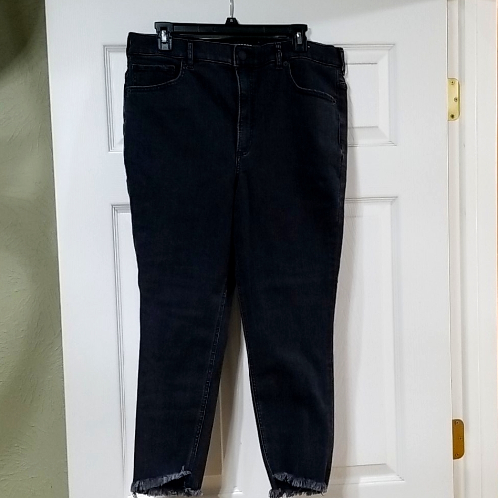 Express Black Denim Perfect ankle Leggings Sz 14S